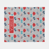 冬用ファッションアクセサリパタパーソナライズされたーン フリースブランケット (正面(横))