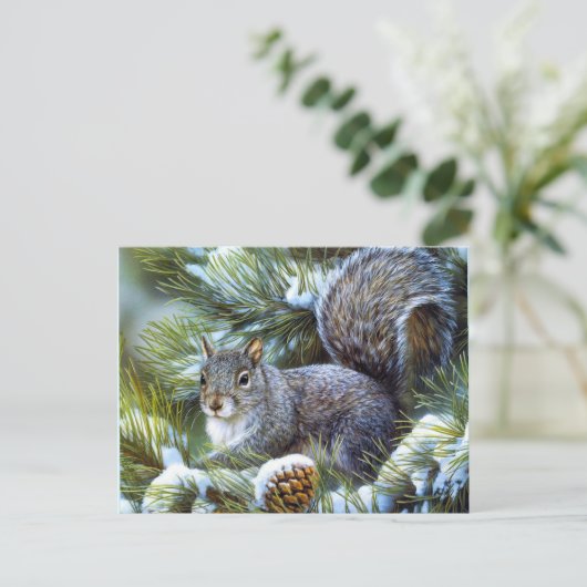 冬用リス ポストカード (スタンド正面)