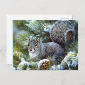 冬用リス ポストカード (正面/裏面)