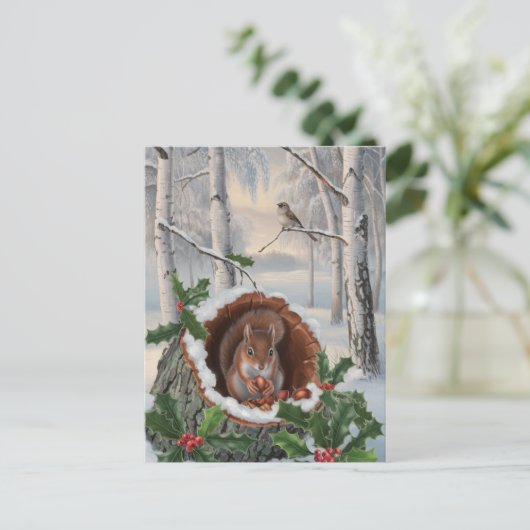 冬用リス ポストカード (スタンド正面)