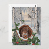 冬用リス ポストカード (正面/裏面)