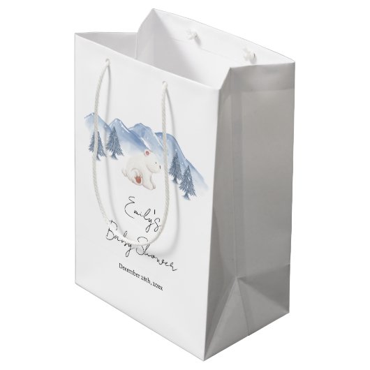 冬男女兼用極熊の赤ちゃんシャワー ミディアムペーパーバッグ (裏面アングル)