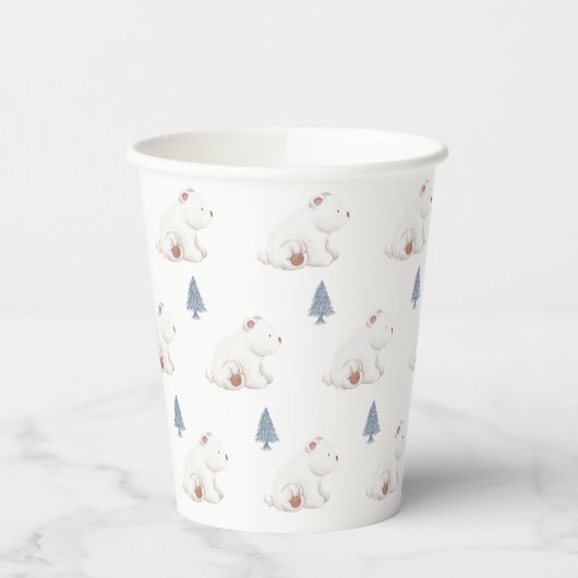 冬男女兼用極熊の赤ちゃんシャワー 紙コップ (左)