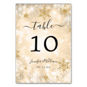 冬疑問に思クリスマスホリ結婚ティの金ゴールド テーブルナンバー (裏面)