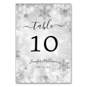 冬疑問に思クリスマスホリ結婚ーズシルバー テーブルナンバー (正面)