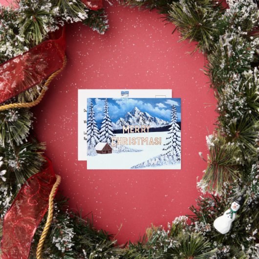 冬疑問に思バラゴールドフォイルホリデーズ 箔シーズンポストカード (インサイチュ)