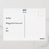冬疑問に思バラゴールドフォイルホリデーズ 箔シーズンポストカード (裏面)