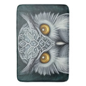 冬疑問に思雪フクロウ美しい バスマット (正面縦)