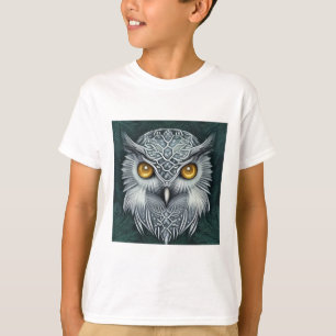 冬疑問に思雪フクロウ美しい Tシャツ