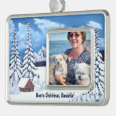 冬疑問に思 シルバープレートフレームオーナメント (左)