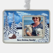 冬疑問に思 シルバープレートフレームオーナメント (正面)