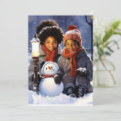 冬疑問に思：子供とその雪だるま創造 シーズンカード (スタンド正面)