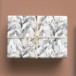 冬白つる植物水彩植物学 ラッピングペーパーシート