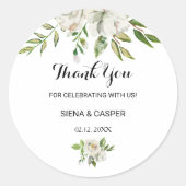 冬白エレガント牡丹お願い ラウンドシール (正面)