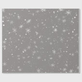 冬白スノーフレーククリスマスホリデーグレーギフト ラッピングペーパー (フラット)
