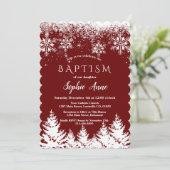 冬白スノーフレークスレッドグリッターガールバプテスマ 招待状 (スタンド正面)