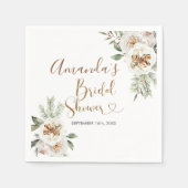 冬白フローラクリスマスベビーシャワーナプキン スタンダードカクテルナプキン (正面)