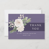 冬白植物紫結婚の サンキューカード (正面)