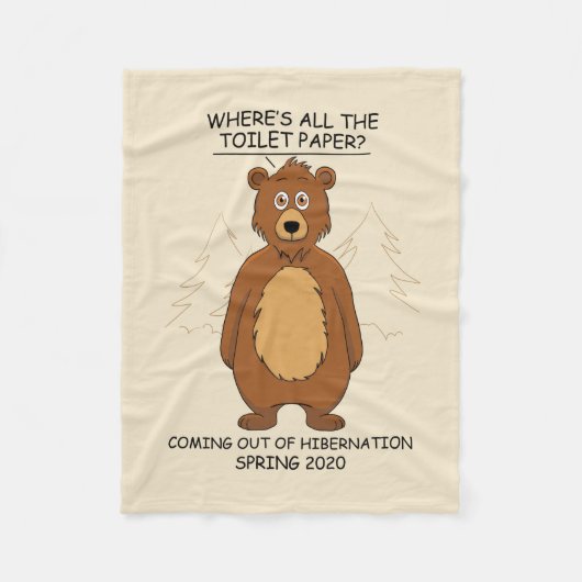 冬眠おもしろい漫画から抜け出す フリースブランケット (正面)