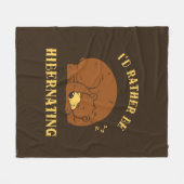 冬眠したい フリースブランケット (正面(横))