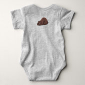 冬眠する睡眠くまの時間 ベビーボディスーツ (裏面)