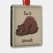 冬眠する睡眠くまの時間 メタルオーナメント (右)