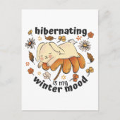 冬眠は私の冬の気分かわいいウサギ ポストカード (正面)