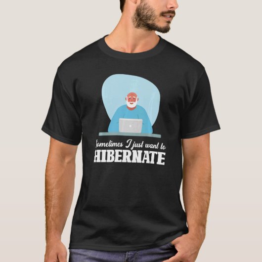 冬眠I'm Hibernating Imictic Workers Work Tシャツ (正面)