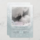 冬着写真出産の発表（縦） 案内状 (正面/裏面)