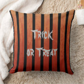 冬秋ブラック&オレンジストライプ色 クッション (ブランケット)