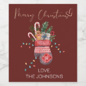 冬糸ミッテンメリークリスマスライトレッド ワインラベル (シングルラベル)