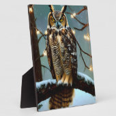 冬素晴らしのフクロウ フォトプラーク (側面)