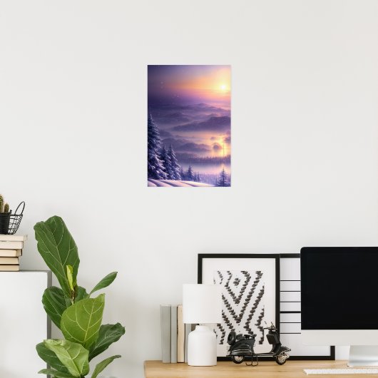 冬素晴らしの日の出 ポスター (ホームオフィス)