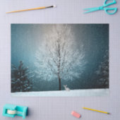 冬素晴らしの木 – ウサギと完成！ 薄葉紙 (クラフト)