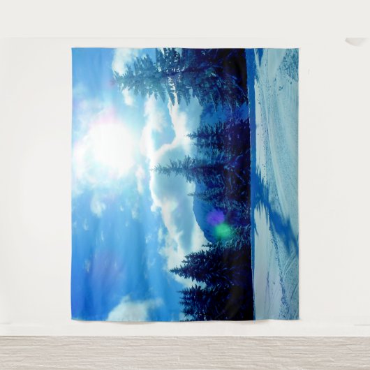 冬素晴らし日松風景図 タペストリー (正面)