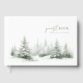 冬素朴のウェディングフォレストグリーンID1049 ゲストブック (正面)