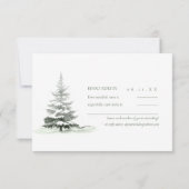 冬素朴のウェディングフォレストグリーンID1049 出欠カード (裏面)
