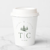 冬素朴のウェディングフォレストグリーンID1049 紙コップ (正面)