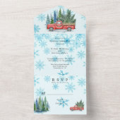 冬素朴のウェディング結婚トラック オールインワン招待状 (内側)