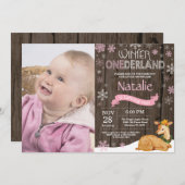 冬素朴のオネダーランドディアファースト 招待状 (正面/裏面)