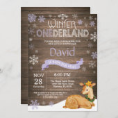 冬素朴のオネダーランドディアファースト 招待状 (正面/裏面)