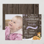 冬素朴のオネダーランドディアファースト 招待状 (正面/裏面)