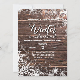 冬素朴のオーネダーランド1歳の誕生日 招待状