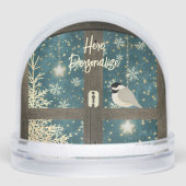 冬素朴のキャビン窓の星、雪の結晶 (正面)