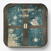 冬素朴のキャビン窓の星、雪の結晶