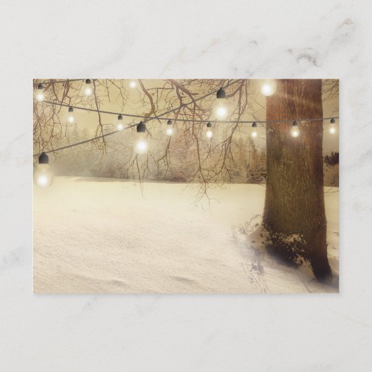 冬素朴のクリスマスツリー結婚の方向 エンクロージャーカード (裏面)