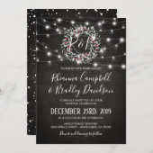 冬素朴のクリスマスリースラ結婚イツ 招待状 (正面/裏面)