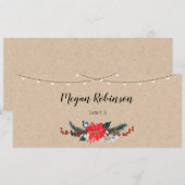 冬素朴のクリスマス結婚座席表 招待状 (正面/裏面)