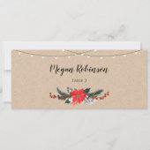 冬素朴のクリスマス結婚座席表 招待状 (正面)