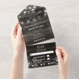 冬素朴のワンダーランド雪結婚片 オールインワン招待状